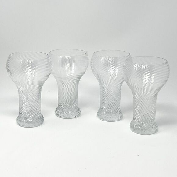 Vintage Twist Crystal Beer Steins Tumblers Rosenthal Studio Line 5.75” Set Of 4 - Picture 1 of 6